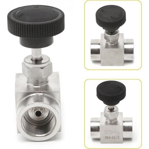 1/8" 1/4" 3/8" 1/2" Needle Valve Female Thread 304 Stainless Steel Flow Control Shut Off 915 PSI