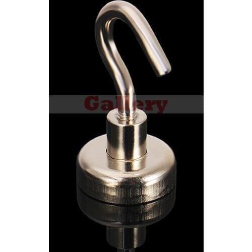 N35 25x43mm Hook Pot Magnet Pulling Mounting Strong Rare Earth Salvage Tool