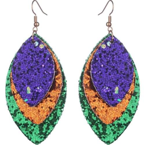 Halloween Leather Gretel Earring Simple Dark Color Wooden Handmade Party Geometric Unique Trendy Earrings for Women