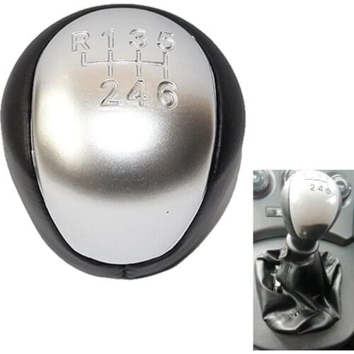 6 Speed Leather Manual Car Gear Shift Knob Shifter Lever Handle Stick For kia carnival