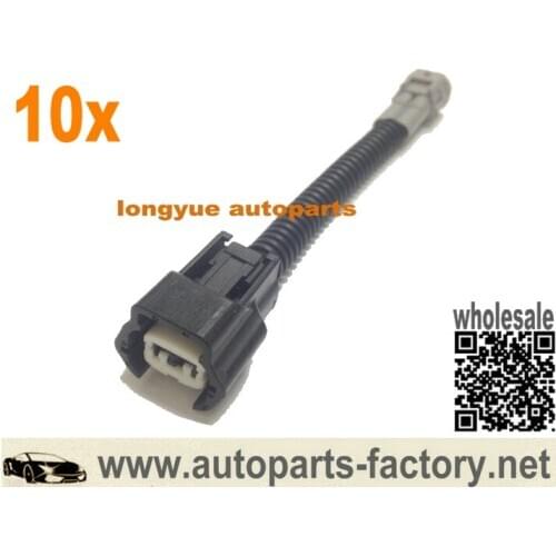 Longyue 10pcs Female to Male Nippon Denso Fuel Injector Connectors Adapters for Nissan