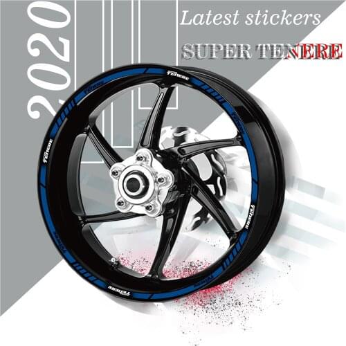 Motorcycle front and rear wheels full cover outer rim sticker stripe wheel tire decal For YAMAHA SUPER TENERE super tenere