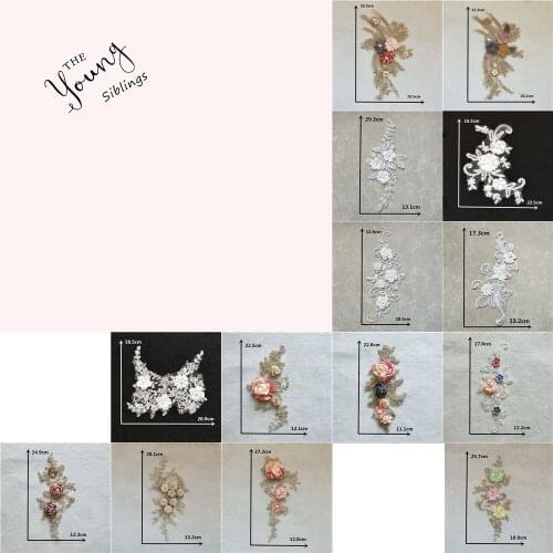 New arrive Floral Embroidered Lace Collar Applique Trims For Sewing Neckline Craft DIY Wedding Dress Accessories Scrapbooking