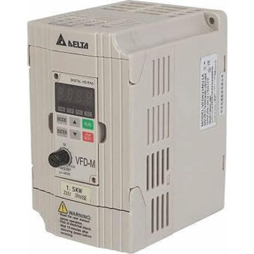 New Delta inverter VFD015M21A, 0.4KW /0.75KW/1.5KW, output frequency 0.1-400Hz carrier frequency up to 15kHz