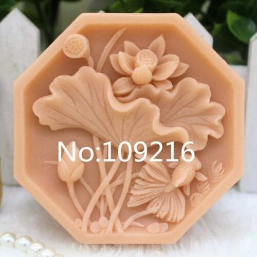 New Product!!1pcs Lotus (zx317) Food Grade Silicone Handmade Soap Mold Crafts DIY Mould