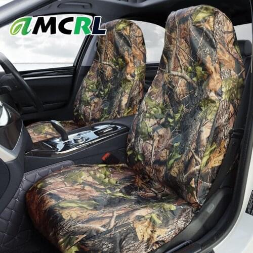 Universal Car Seat Cover Full Set Realistic Green Forest Camouflage Auto Front Back Seat Cover Waterproof Interior Protectors