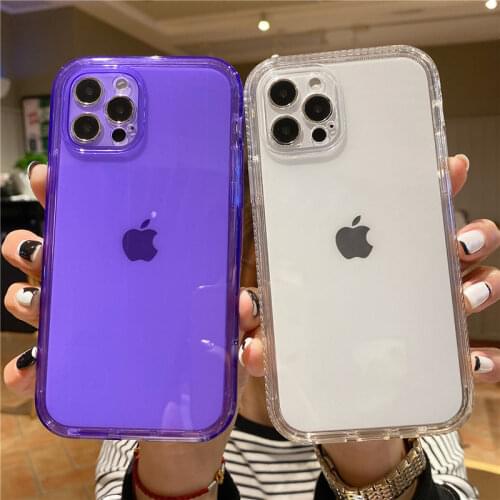 Shockproof Bumper Transparent Phone Case For iPhone 12 11 Pro Max XR XS Max X 12 Mini 7 8 Plus 11 Clear Soft Silicone Back Cover