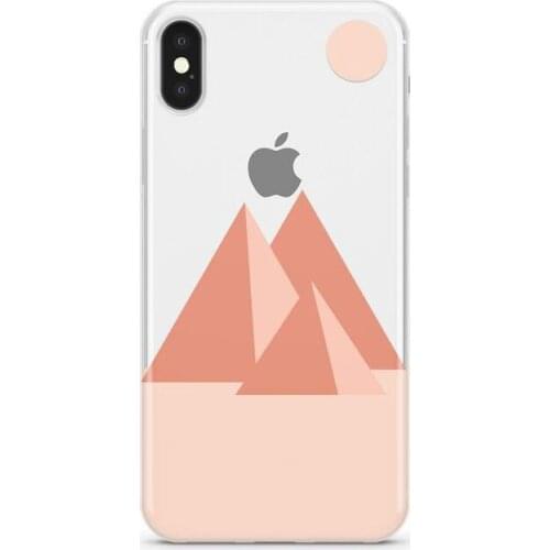 Clear Beige Abstract Pyramids Phone Case For iPhone 11 Pro 12 XR XS MAX SE20 7 8 6Plus Soft Clear TPU Cover Fundas