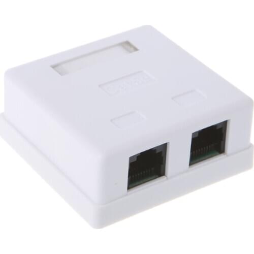 RJ45 Junction Box CAT6 Cat6e 8P8C Network Connector 2-port female-female Desktop Extension Cable Box