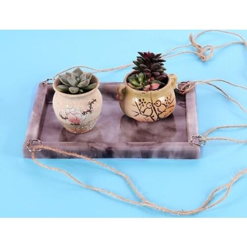 DIY Rectangle Flower Pot Tray Epoxy Resin Mold Large Plate Dinner Dish Tray Mold