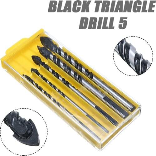 5pcs Twist Drills Bits Set 6/8/10/12mm for Ceramic Wall Glass Tile Porcelain Marble Glass Punching Hole Saw Drilling Bits