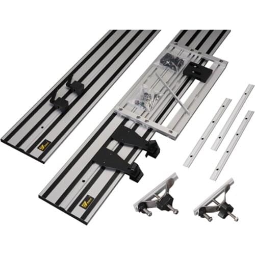 Universal Double-deck Electrotrephine Saw Guide Rail W/ Adjustable Saw Base Carving Machine Straight Guide Rail Woodworking Tool