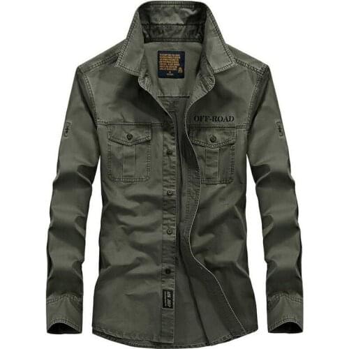 High Quality Mens 100% Pure CottonMilitary Shirts Breathable 2021 Fall Warm Business Men Long Sleeve Shirt Sports Hiking Shirt