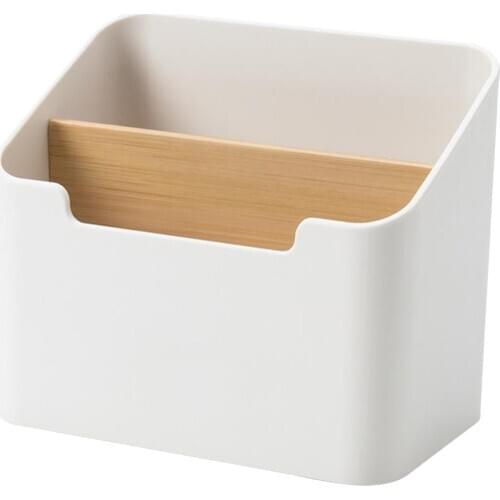 Modern Style Simple Design Storage Box Table Organizer 2 Slots Multi-Use Storage Box Office Organizer Remote Controller Holder