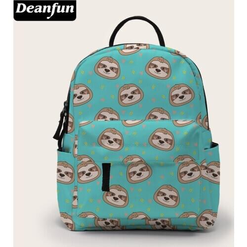 Deanfun Mini Backpack for Women Printing Sloth Shoulder Bag Blue Small Kids Backpacks Gift BMNSB-18