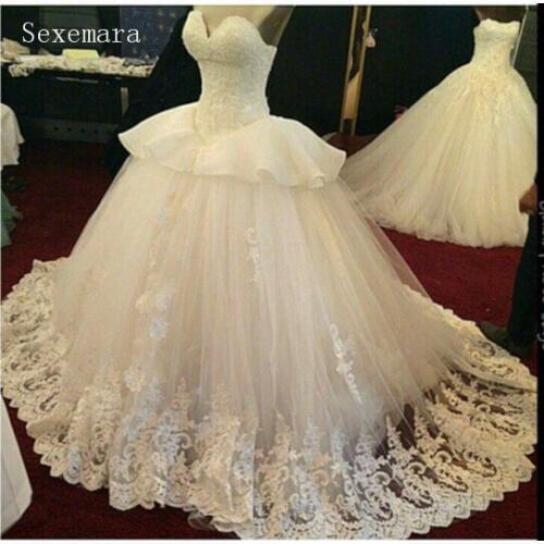 Robe de mariee Stunning Sweetheart bridal ball gown 2020 lace appliques vestidos de noiva longo Mother of the Bride Dresses