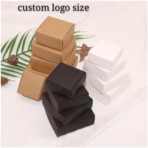 10pcs Paper Box DIY Kraft Gift Boxes White/Brown/Black Paper Small Soap Box Kraft Cardboard Mini Jewelry Packing Carton