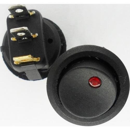 12V 3Pins circular rocker switch 21mm car instrument manual switch power switch