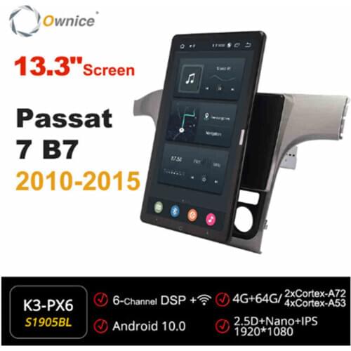 13.3 Inch 1920*1080 Android 10.0 Rotation Autoradio forVolkswagen passat 7 B7 2010-2015 Car Radio Auto GPS Multimedia DSP IPS