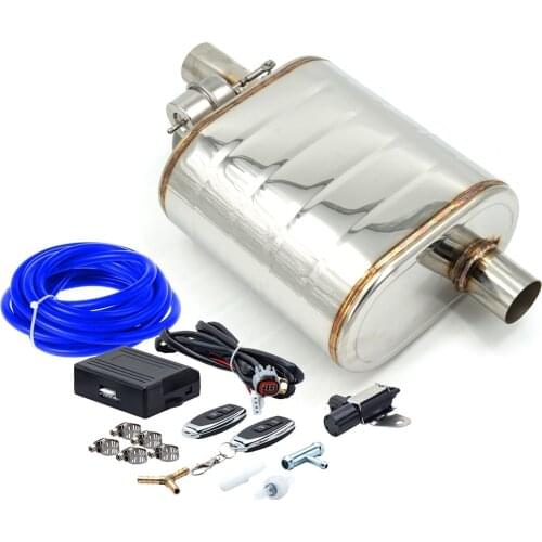 2.5"or 3" Slant Outlet Tip Inlet Weld On Single Exhaust Muffler With Wireless Remote Controller Switch/Dump Valve Exhaust Cutout