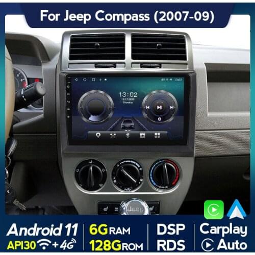Android 11 DSP Car Radio Multimedia Video DVD Player For Jeep Compass 2007 2008 2009 Autoradio GPS Navigation FM Stereo Recorder
