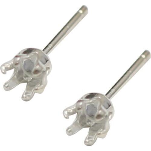 Beadsnice Sterling Silver 925 6 Prong Setting Earring Earring Stud Set Earring Stud Base Handmade Diy Jewelry Making 38396
