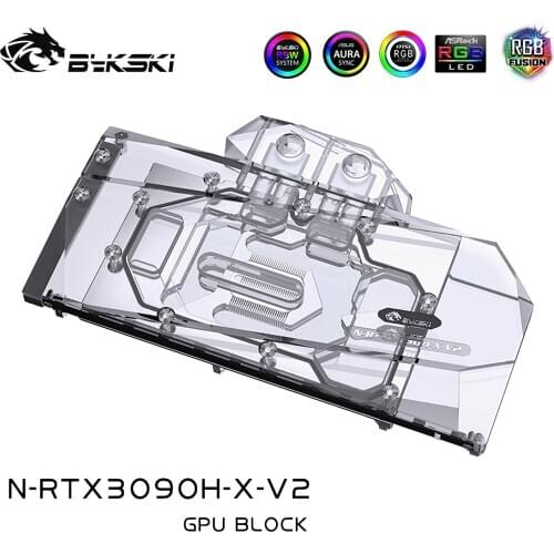 Bykski N-RTX3090H-X-V2 GPU Water Cooling Block for Reference RTX 3080 3090