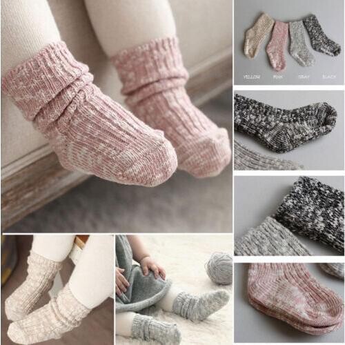 Kids Socks Solid Color Cotton Baby Anti Slip Socks For Boy Girl Toddler Socks