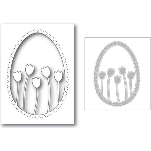 Hot 2020 New Tulip Oval Frame Background Metal Cutting Dies Foil For DIY Scrapbooking Paper and Card Making Craft No Stamps