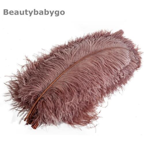 Light Coffee 25 Pcs/Lot Natural Ostrich Feathers Crafts Feather 70-75CM Carnival Costumes Party Home Wedding Decorations Plumes