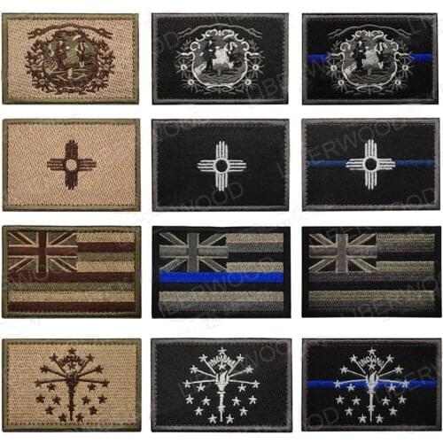 LIBERWOOD United States Indiana New Mexico State Hawaii West Virginia state embroidered patch USA patch applique tactical patch