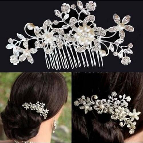 Fashion And Elegant Flower Butterfly Hair Comb With Rhinestone Metal Insert Comb For Ladies Fashion Hairpin Wedding Accessories
