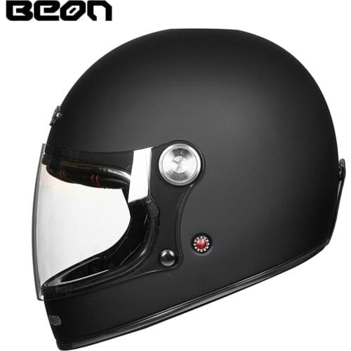 BEON B-510 Full Face motocross Helmet Vintage beon Fiberglass motorcycle Professional Helmets Retro Ultralight ECE Certification