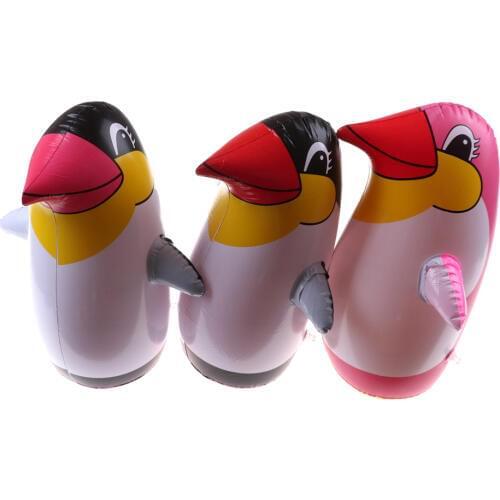 Inflatable Penguin Tumbler Roly-poly Toy Tumbler Penguin Toy Squeezed Call With Sound PVC Inflatable Toys 36cm