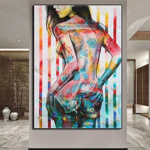 Nude Portrait Poster Painting Cuadros Home Painted Sexy Women Wall Art Picture Graphic Decoration Living Room Artwork Painting