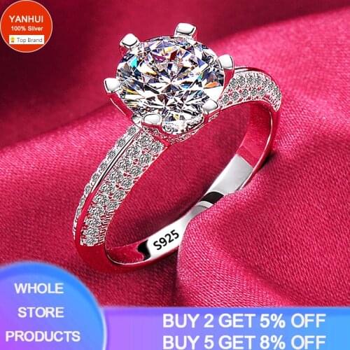With Certificate Promise Ring Real 925 Silver High Quality 5A Grade Zircon Wedding Band for Women Statement Engagement Jewelry