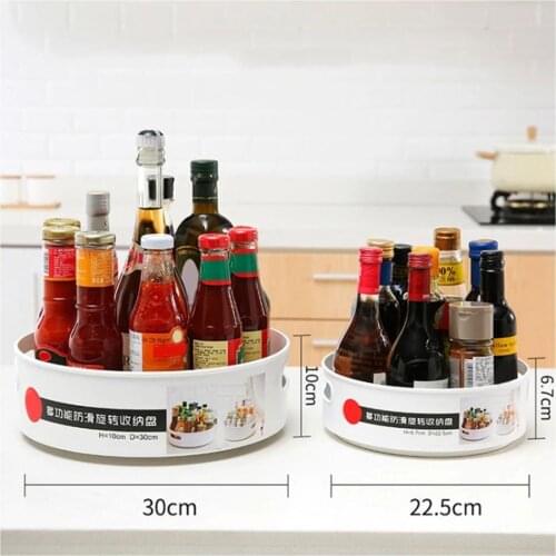 Multi-Function Anti-Skid Rotary Storage Tray Display Plastic Rotary Kitchen Bathroom Party Shelf 360 Rotation Cosmetic Desk