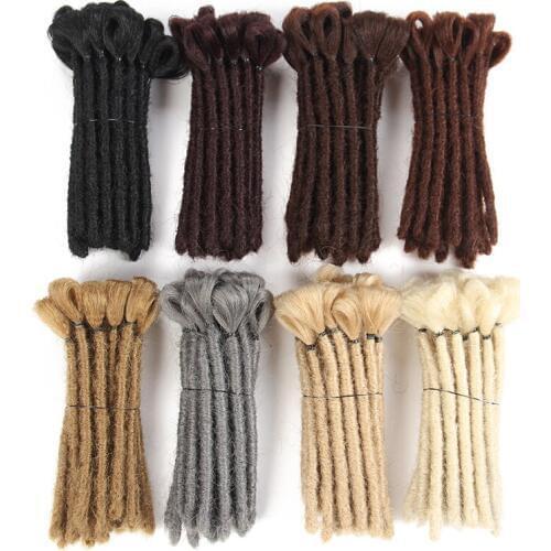 SAMBRAID Handmade Dreadlocks Hair Extensions Pure Color Dreads 15CM Fashion Dreadlock Hip-Hop Style Synthetic Braiding Hair