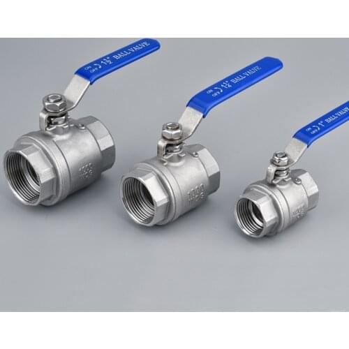 BSPT 1/4" 3/8" 1/2" Female Stainless Steel SS304 2P Full Port Ball Valve with Vinyl Handle Thread Valves