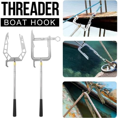 Mooring Rope U Type Threader Multi-Purpose Dock Hook Boat Telescopic Fishing Rod Fishing Pole Reel Fishing Accessories