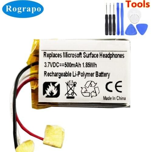 New 3.7V 500mAh Li-Polymer Replacement Battery For Microsoft Surface Headphones / Surface 2 Accumulator 3-wire Batterie +tools