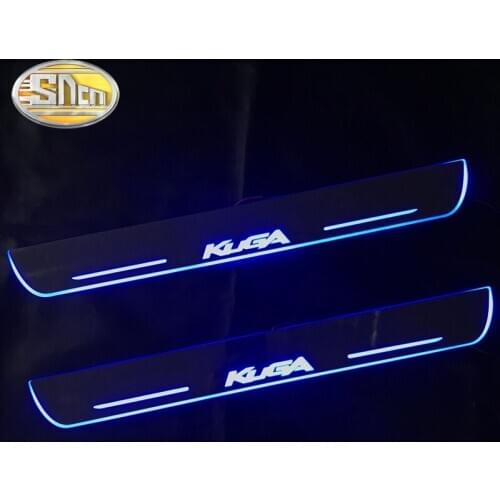 SNCN Waterproof Acrylic Moving LED Welcome Pedal Car Scuff Plate Pedal Door Sill Pathway Light For Ford Kuga 2013 - 2019 2020