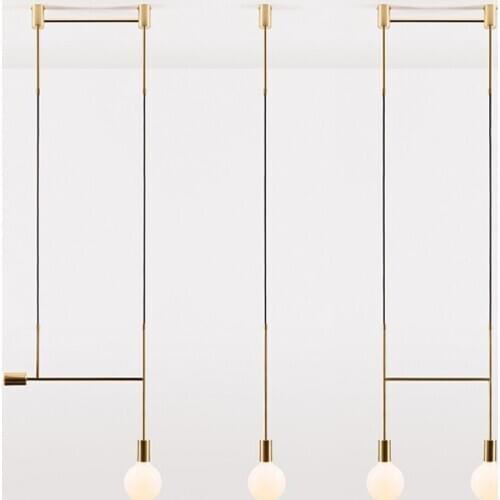 Modern Led Metal Pendant Lights Wrought Iron Glass Round Ball Brass Rod Hanging Lamp For Living Roomcafekitchen Nordic Lighting