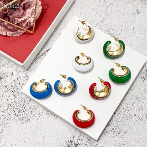 YPAY8 2020 Luxury Fashion Noble ladies Party Red Blue White Green Macaroon Earrings For Women Cute Modern big Earrings