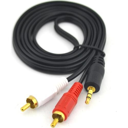 10pcs 1.5m 3.5 mm Male Jack to AV 2 RCA Male Stereo Music Audio Cable Cord AUX for MP3 Phone TV Box Speakers