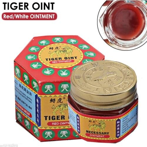 100% Original Chinese Pain killer Tiger Ointment White Red Tiger Balm Ointment Muscle Pain Relief Ointment Soothe itch 19.5g