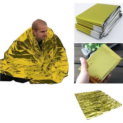 2.1*1.3m 50g emergent blanket rescue first aid waterproof travel camp tent hike outdoor survive silver tool hunt thermal