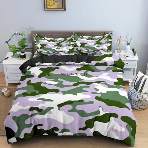 2/3pcs Color Camouflage Duvet Cover Set Abstract Geometric Kids Adult King Single Bedding Sets Quilt Covers with Pillowcase