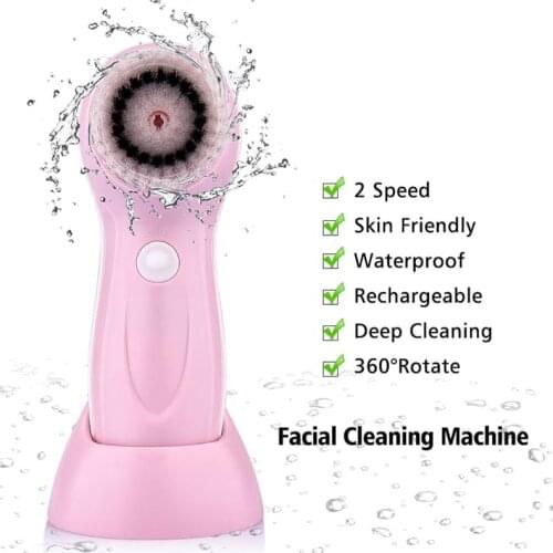3 In1 Electric Facial Cleansing Brush Rotating Face Brush Deep Cleaning Skin Exfoliation Waterproof Facial Massager Rechargeable