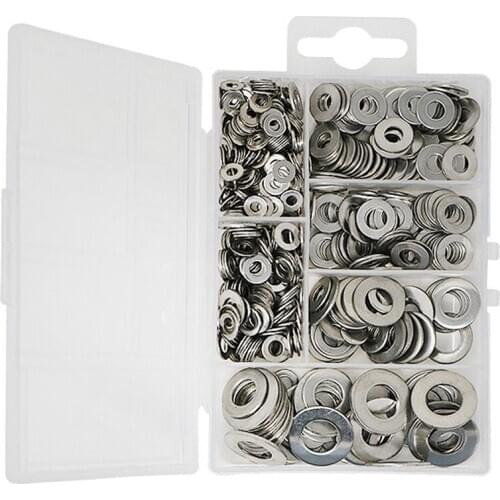 660 Pcs/Set M3 M4 M5 M6 M8 M10 Washer Spacers Stainless Steel Flat Washer Plain Gasket Spacers Kit Screw Bolt Fastener